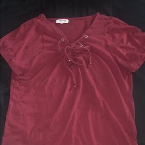 Burgundy Crop Top .